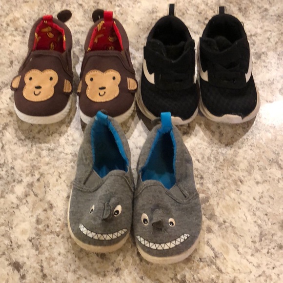 Other - Toddler shoes bundle EUC Shark size 4 Monkey size 5 sneakers size 4